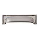 Atlas Homewares [383-BRN] Die Cast Zinc Cabinet Cup Pull - Campaign Series - Brushed Nickel Finish - 3 3/4" C/C - 5" L
