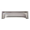 Atlas Homewares [383-BRN] Die Cast Zinc Cabinet Cup Pull - Campaign Series - Brushed Nickel Finish - 3 3/4&quot; C/C - 5&quot; L