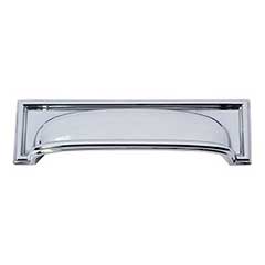 Atlas Homewares [383-CH] Die Cast Zinc Cabinet Cup Pull - Campaign Series - Polished Chrome Finish - 3 3/4" C/C - 5" L