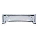 Atlas Homewares [383-CH] Die Cast Zinc Cabinet Cup Pull - Campaign Series - Polished Chrome Finish - 3 3/4&quot; C/C - 5&quot; L