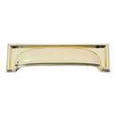 Atlas Homewares [383-PB] Die Cast Zinc Cabinet Cup Pull - Campaign Series - Polished Brass Finish - 3 3/4" C/C - 5" L