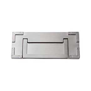 Atlas Homewares [380-BRN] Die Cast Zinc Cabinet Drop Pull - Campaign Series - Brushed Nickel Finish - 3" C/C - 5" L
