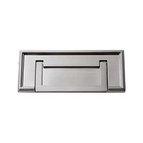 Atlas Homewares [381-BRN] Die Cast Zinc Cabinet Drop Pull - Campaign Series - Brushed Nickel Finish - 3" C/C - 5" L