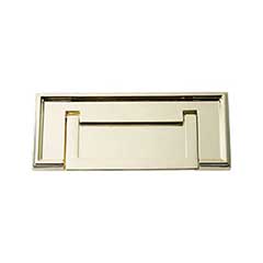 Atlas Homewares [381-PB] Die Cast Zinc Cabinet Drop Pull - Campaign Series - Polished Brass Finish - 3&quot; C/C - 5&quot; L