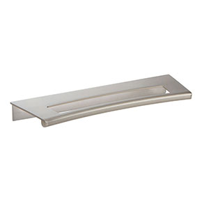 Atlas Homewares [363-BRN] Die Cast Zinc Cabinet Edge Pull - Mid-Century Edge Series - Brushed Nickel Finish - 128mm C/C - 6 1/2" L