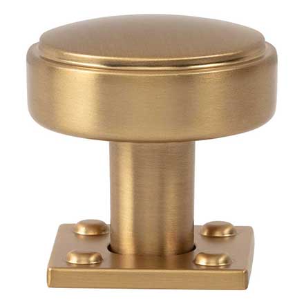 Atlas Homewares [A540-WB] Die Cast Zinc Cabinet Knob - Benning Series - Warm Brass Finish - 1 1/4" Dia.
