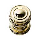 Atlas Homewares [376-PB] Die Cast Zinc Cabinet Knob - Campaign Series - Polished Brass Finish - 1 1/4&quot; Dia.