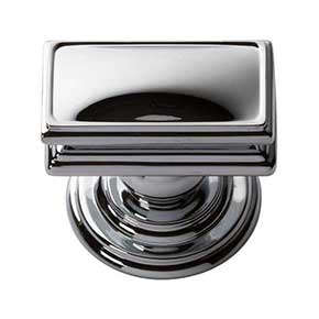 Atlas Homewares [377-CH] Die Cast Zinc Cabinet Knob - Campaign Series - Polished Chrome Finish - 1 1/2" L