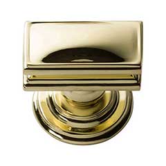 Atlas Homewares [377-PB] Die Cast Zinc Cabinet Knob - Campaign Series - Polished Brasss Finish - 1 1/2&quot; L