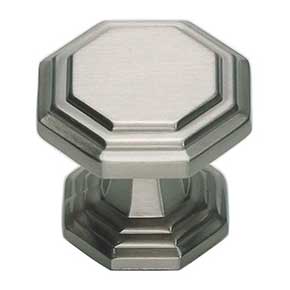 Atlas Homewares [319-BRN] Die Cast Zinc Cabinet Knob - Dickinson Series - Brushed Nickel Finish - 1 1/4" Dia.
