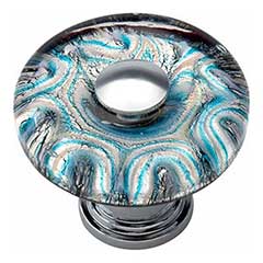Atlas Homewares [3204-CH] Glass Cabinet Knob - Dream Glass Series - Galaxy - Polished Chrome Finish - 1 1/2&quot; Dia.