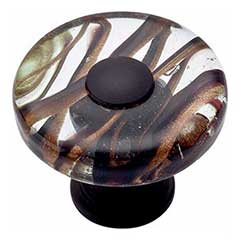 Atlas Homewares [3206-O] Glass Cabinet Knob - Dream Glass Series - Milky Way - Aged Bronze Finish - 1 1/2&quot; Dia.