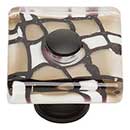 Atlas Homewares [3221-BL] Glass Cabinet Knob - Dream Glass Series - Viceroy - Matte Black Finish - 1 1/2&quot; Sq.