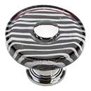 Atlas Homewares [3224-CH] Glass Cabinet Knob - Dream Glass Series - Zebra - Polished Chrome Finish - 1 1/2" Sq.