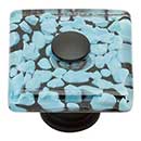 Atlas Homewares [3225-BL] Glass Cabinet Knob - Dream Glass Series - Marine - Matte Black Finish - 1 1/2" Sq.