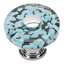 Atlas Homewares [3226-CH] Glass Cabinet Knob - Dream Glass Series - Marine - Polished Chrome Finish - 1 1/2" Dia.