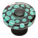 Atlas Homewares [3227-BL] Glass Cabinet Knob - Dream Glass Series - Emerald - Matte Black Finish - 1 1/2" Dia.