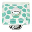 Atlas Homewares [3228-CH] Glass Cabinet Knob - Dream Glass Series - Emerald - Polished Chrome Finish - 1 1/2&quot; Sq.