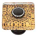 Atlas Homewares [3232-BL] Glass Cabinet Knob - Dream Glass Series - Cheetah - Matte Black Finish - 1 1/2&quot; Sq.