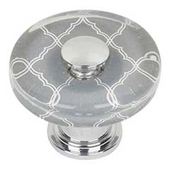 Atlas Homewares [3233-CH] Glass Cabinet Knob - Dream Glass Series - Quatrefoil - Polished Chrome Finish - 1 1/2&quot; Dia.