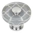 Atlas Homewares [3233-CH] Glass Cabinet Knob - Dream Glass Series - Quatrefoil - Polished Chrome Finish - 1 1/2&quot; Dia.