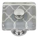Atlas Homewares [3234-CH] Glass Cabinet Knob - Dream Glass Series - Quatrefoil - Polished Chrome Finish - 1 1/2&quot; Sq.