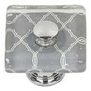 Atlas Homewares [3234-CH] Glass Cabinet Knob - Dream Glass Series - Quatrefoil - Polished Chrome Finish - 1 1/2" Sq.