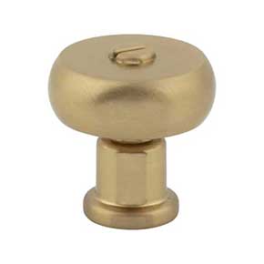 Atlas Homewares [A980-WB] Die Cast Zinc Cabinet Knob - Everitt Series - Warm Brass Finish - 1 3/16" Dia.