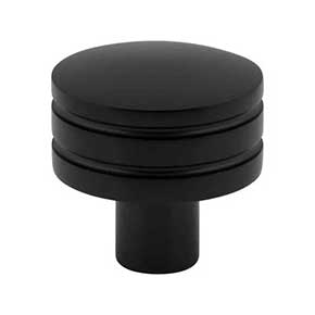 Atlas Homewares [A950-BL] Die Cast Zinc Cabinet Knob - Griffith Series - Matte Black Finish - 1 1/4" Dia.