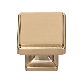Atlas Homewares [A201-WB] Die Cast Zinc Cabinet Knob - Kate Series - Warm Brass Finish - 1 1/4" Sq.
