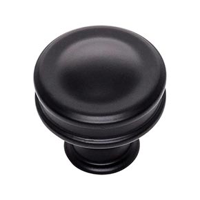 Atlas Homewares [A100-BL] Die Cast Zinc Cabinet Knob - Oskar Series - Matte Black Finish - 1 1/4" Dia.