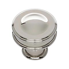 Atlas Homewares [A100-PN] Die Cast Zinc Cabinet Knob - Oskar Series - Polished Nickel Finish - 1 1/4&quot; Dia.