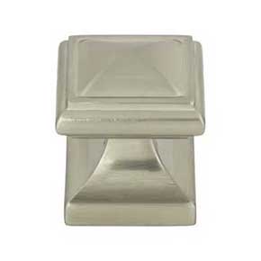 Atlas Homewares [370-BRN] Die Cast Zinc Cabinet Knob - Wadsworth Series - Brushed Nickel Finish - 1 1/4" Sq.