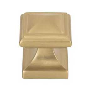 Atlas Homewares [370-WB] Die Cast Zinc Cabinet Knob - Wadsworth Series - Warm Brass Finish - 1 1/4" Sq.