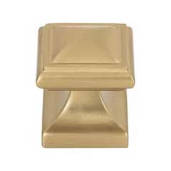 Atlas Homewares [370-WB] Die Cast Zinc Cabinet Knob - Wadsworth Series - Warm Brass Finish - 1 1/4" Sq.