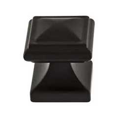 Atlas Homewares [370-BL] Die Cast Zinc Cabinet Knob - Wadsworth Series - Matte Black Finish - 1 1/4&quot; Sq.