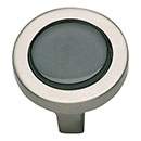 Atlas Homewares [229-BLK-BRN] Die Cast Zinc Cabinet Knob - Spa Series - Black Glass - Brushed Nickel Finish - 1 1/4" Dia.