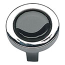 Atlas Homewares [229-BLK-CH] Die Cast Zinc Cabinet Knob - Spa Series - Black Glass - Polished Chrome Finish - 1 1/4" Dia.