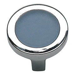 Atlas Homewares [229-BLU-CH] Die Cast Zinc Cabinet Knob - Spa Series - Blue Glass - Polished Chrome Finish - 1 1/4&quot; Dia.