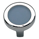 Atlas Homewares [229-BLU-CH] Die Cast Zinc Cabinet Knob - Spa Series - Blue Glass - Polished Chrome Finish - 1 1/4" Dia.