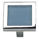 Atlas Homewares [230-BLU-CH] Die Cast Zinc Cabinet Knob - Spa Series - Blue Glass - Polished Chrome Finish - 1 3/8" Sq.