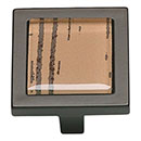 Atlas Homewares [230-OW-O] Die Cast Zinc Cabinet Knob - Spa Series - Tiger Glass - Aged Bronze Finish - 1 3/8" Sq.