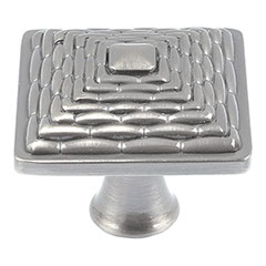 Atlas Homewares [237-BRN] Die Cast Zinc Cabinet Knob - Mandalay Series - Brushed Nickel Finish - 1 1/4&quot; Sq.