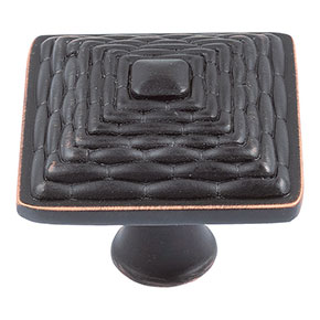 Atlas Homewares [237-VB] Die Cast Zinc Cabinet Knob - Mandalay Series - Venetian Bronze Finish - 1 1/4" Sq.