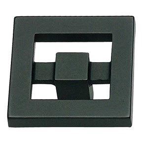 Atlas Homewares [260-BL] Die Cast Zinc Cabinet Knob - Nobu Series - Matte Black Finish - 1 3/8" Sq.