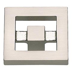 Atlas Homewares [260-BRN] Die Cast Zinc Cabinet Knob - Nobu Series - Brushed Nickel Finish - 1 3/8" Sq.