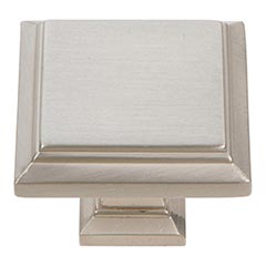 Atlas Homewares [289-BRN] Die Cast Zinc Cabinet Knob - Sutton Place Series - Brushed Nickel Finish - 1 1/4" Sq.
