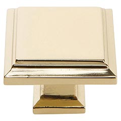 Atlas Homewares [289-FG] Die Cast Zinc Cabinet Knob - Sutton Place Series - French Gold Finish - 1 1/4&quot; Sq.