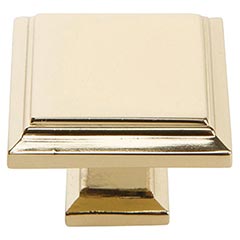 Atlas Homewares [289-FG] Die Cast Zinc Cabinet Knob - Sutton Place Series - French Gold Finish - 1 1/4&quot; Sq.