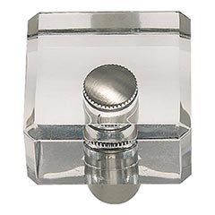 Atlas Homewares [3145-BRN] Lucite Cabinet Knob - Optimism Series - Clear - Brushed Nickel Stem Finish - 1 1/4&quot; Sq.